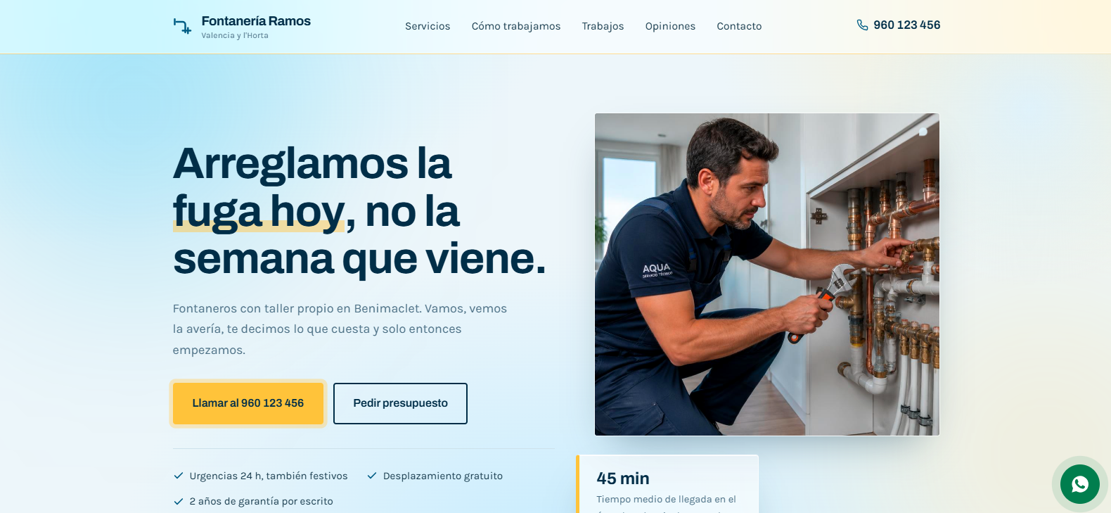Demo de web para servicios de fontanería
