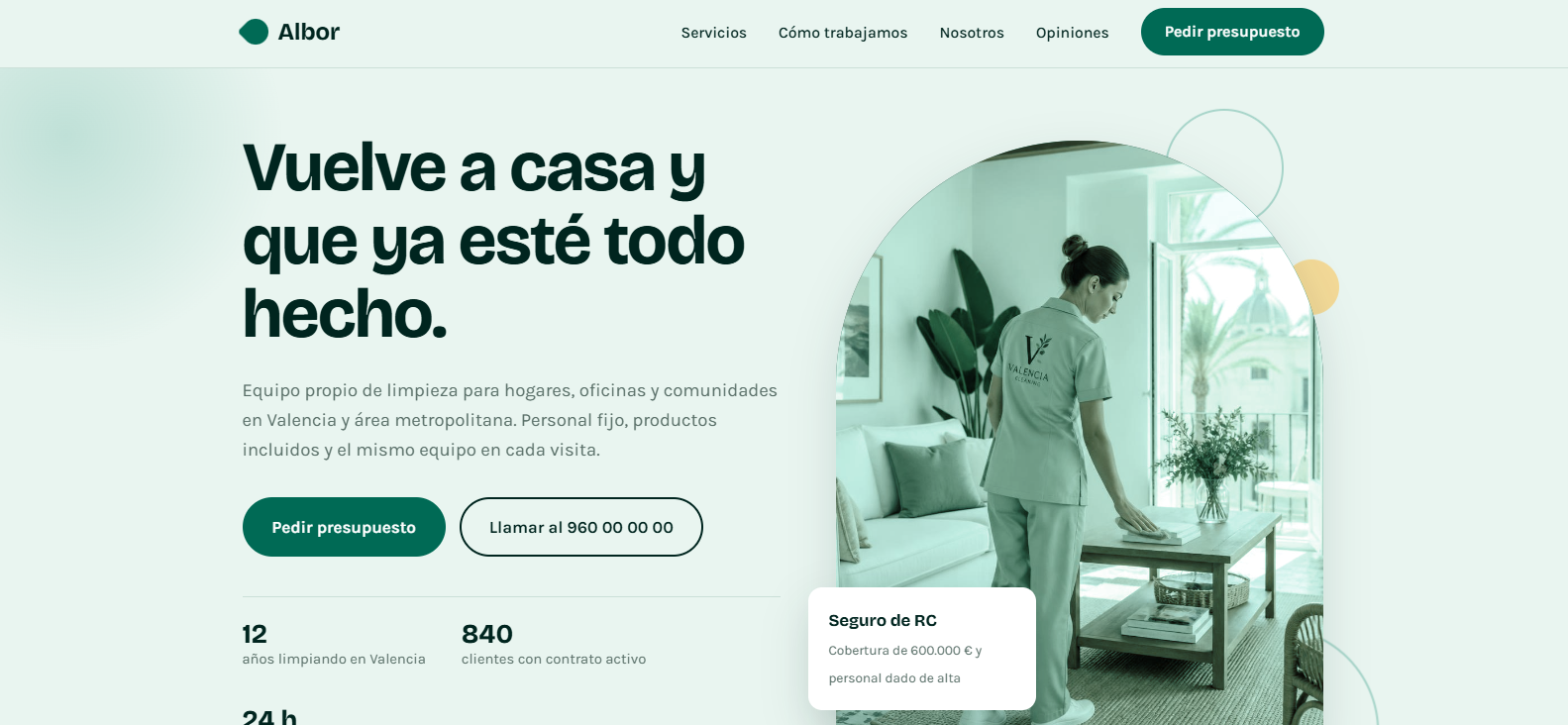 Demo de web para servicios de limpieza