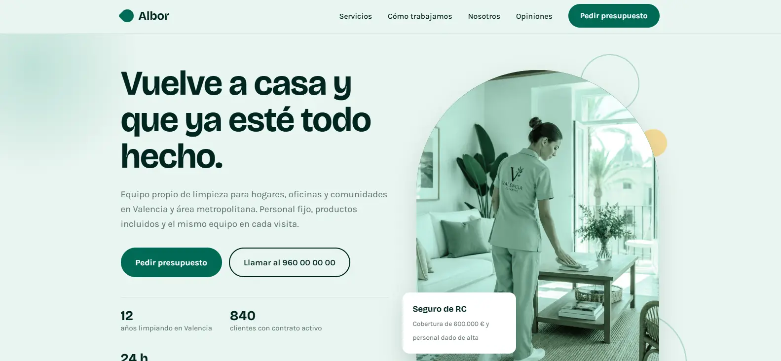 Demo de web para servicios de limpieza